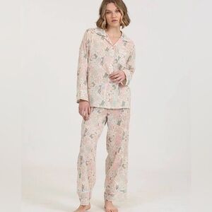 Pastel Floral Print Pajama Set - With Tags